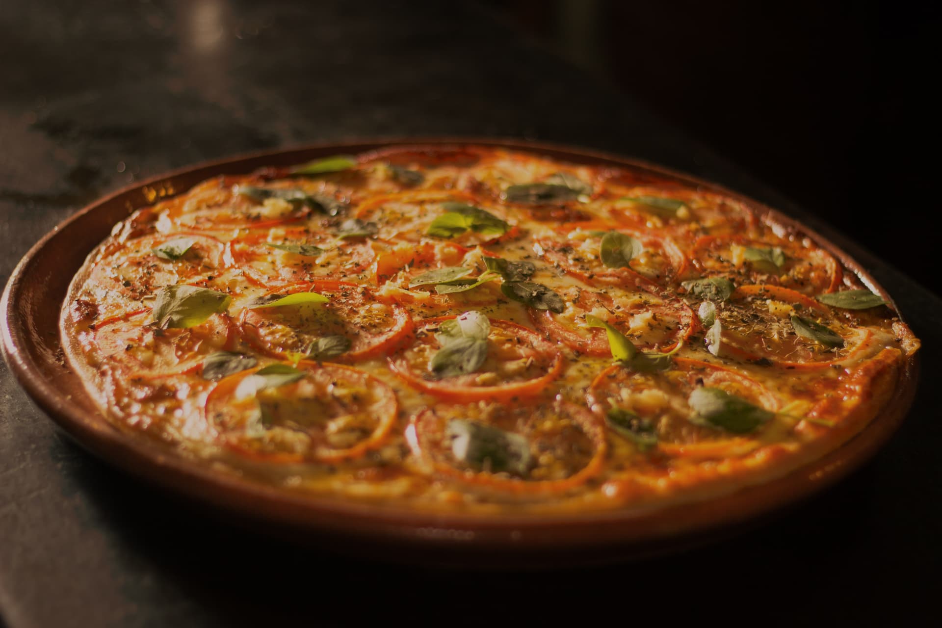 Freshly bakes italian pizza on holiday