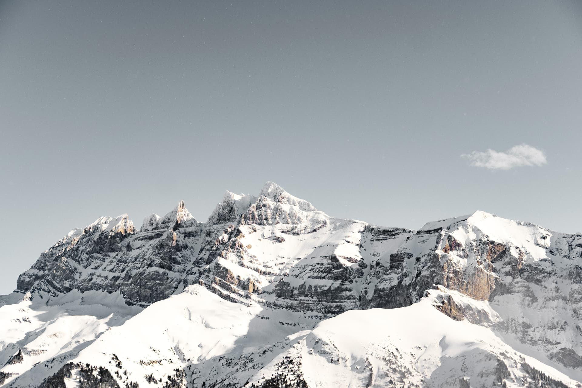 Snowy mountain tops